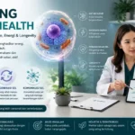 Dokter KIBM menjelaskan Biohacking Cellular Health kepada pasien menggunakan visualisasi sel dan mitokondria untuk memahami hubungan kesehatan sel, metabolisme, produksi energi, dan longevity.