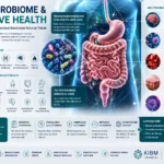 Gut, Microbiome & Digestive Health untuk kesehatan usus, mikrobioma, dan sistem pencernaan.