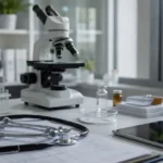 Ilustrasi Foundational Health Assessment yang menampilkan evaluasi biomarker kesehatan, metabolisme, sistem imun, dan kondisi biologis tubuh secara menyeluruh