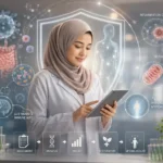 Ilustrasi Functional Immunology di KIBM yang menggambarkan pendekatan biologis terhadap sistem imun melalui hubungan antara kesehatan usus, inflamasi, metabolisme, dan Gut-Brain-Immune Axis.