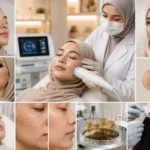 Seorang wanita berhijab menjalani perawatan kulit regeneratif di klinik sebagai ilustrasi layanan Aesthetic & Regenerative Dermatology untuk membantu menjaga kesehatan, fungsi, dan kualitas kulit.