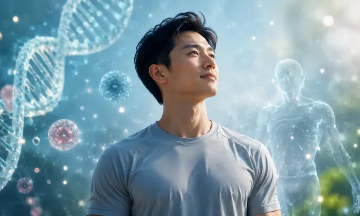 Pria dewasa sehat sedang beraktivitas di ruang terbuka sebagai ilustrasi Regenerative Medicine yang menggambarkan regenerasi sel, kesehatan biologis, dan proses perbaikan alami tubuh.