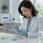 Ilustrasi Metabolic & Cellular Assessment yang menunjukkan proses evaluasi metabolisme, fungsi sel, biomarker kesehatan, dan analisis biologis dalam lingkungan laboratorium modern.