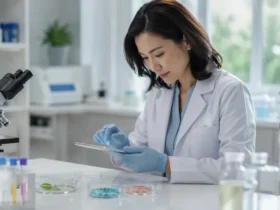 Ilustrasi Metabolic & Cellular Assessment yang menunjukkan proses evaluasi metabolisme, fungsi sel, biomarker kesehatan, dan analisis biologis dalam lingkungan laboratorium modern.