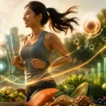 Ilustrasi Metabolic Optimization yang menggambarkan hubungan metabolisme, energi, komposisi tubuh, inflamasi, dan kesehatan sel.