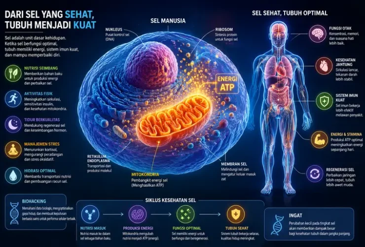 Biohacking kesehatan sel untuk mendukung energi dan fungsi biologis tubuh