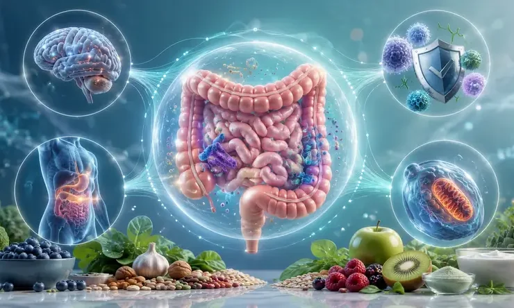Alt Text Dokter KIBM menjelaskan konsep Microbiome Restoration untuk memulihkan keseimbangan mikrobioma usus yang berperan dalam metabolisme, sistem imun, kesehatan otak, dan kesehatan sel.