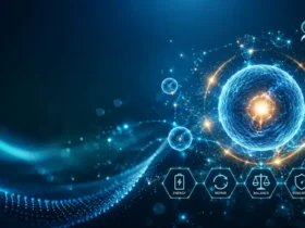 Visual abstrak Biohacking Cellular Health yang menggambarkan optimalisasi fungsi sel, produksi energi, regenerasi sel, dan kesehatan metabolik sebagai fondasi umur panjang di KIBM.