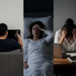 Ilustrasi penyebab resistensi insulin yang menunjukkan pola makan tidak sehat, kurang aktivitas fisik, kurang tidur, stres kronis, dan obesitas sebagai faktor risiko gangguan metabolik.