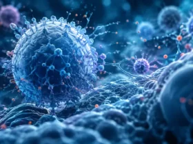 Ilustrasi realistis autoimmune & immune disorders yang menggambarkan hubungan sistem imun, inflamasi, sel, dan kesehatan tubuh.