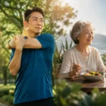 Cellular Health dan Aging yang menggambarkan kesehatan sel dan proses penuaan biologis manusia.