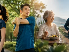 Cellular Health dan Aging yang menggambarkan kesehatan sel dan proses penuaan biologis manusia.