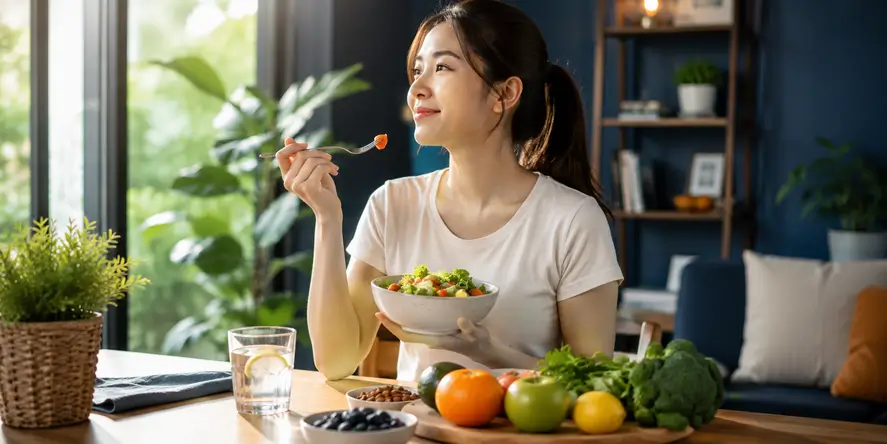 Gut, Immune dan Inflammation yang menggambarkan hubungan kesehatan usus, sistem imun, dan inflamasi tubuh.
