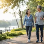 Healthy Aging & Longevity yang menggambarkan proses menua sehat dengan tetap aktif, mandiri, dan memiliki kualitas hidup yang baik.